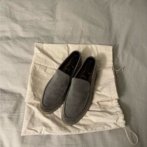 Loro Piana Charcoal Suede Men's Slip-Ons